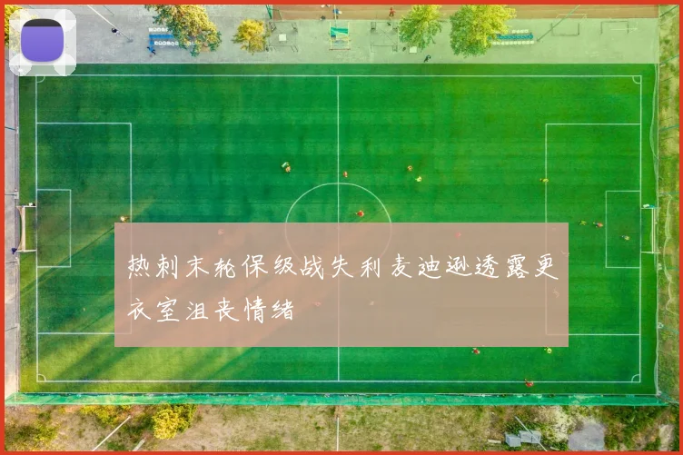 热刺末轮保级战失利麦迪逊透露更衣室沮丧情绪